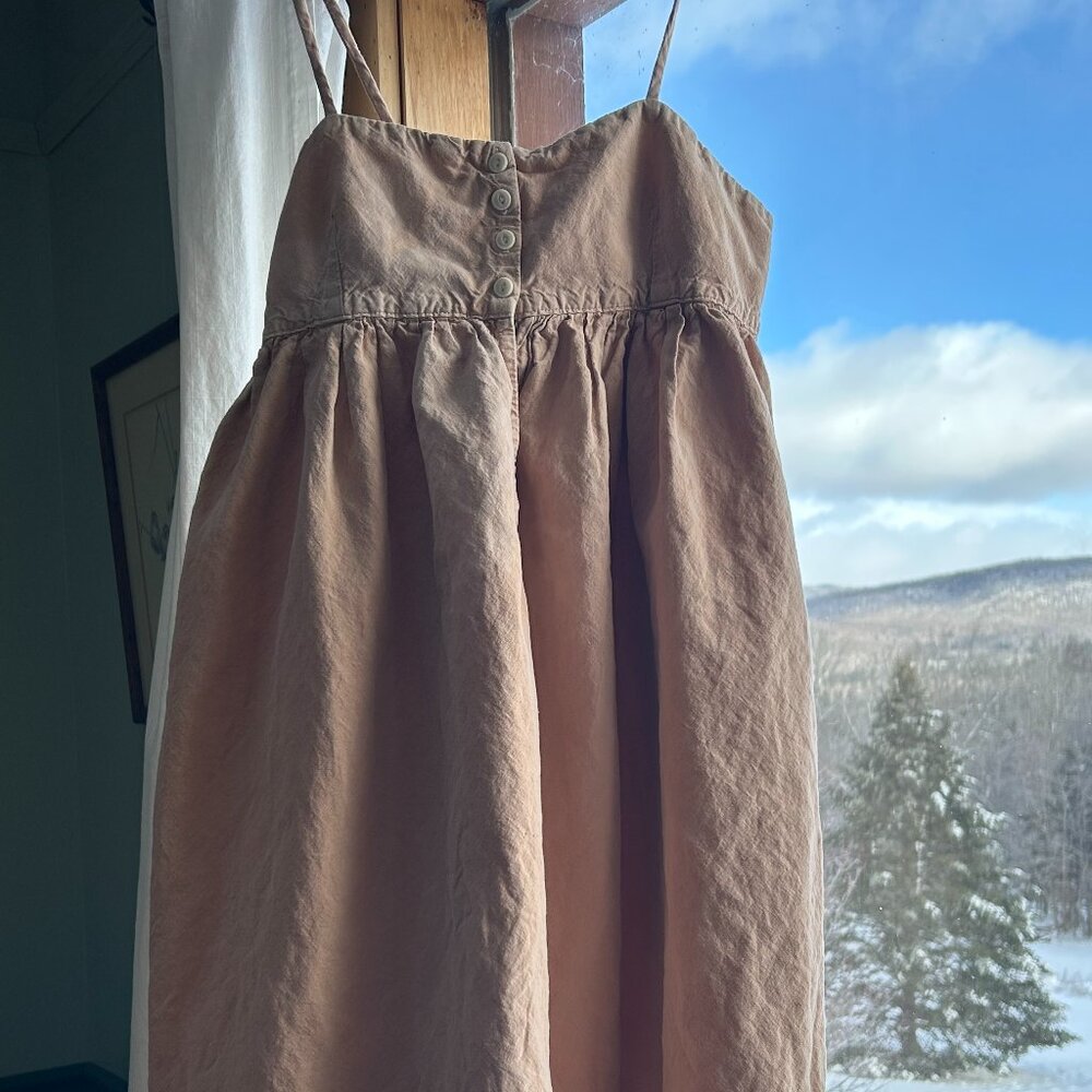 Rudy Jude Bonnie Dress Gold Broken Twill Organic Cotton Size M